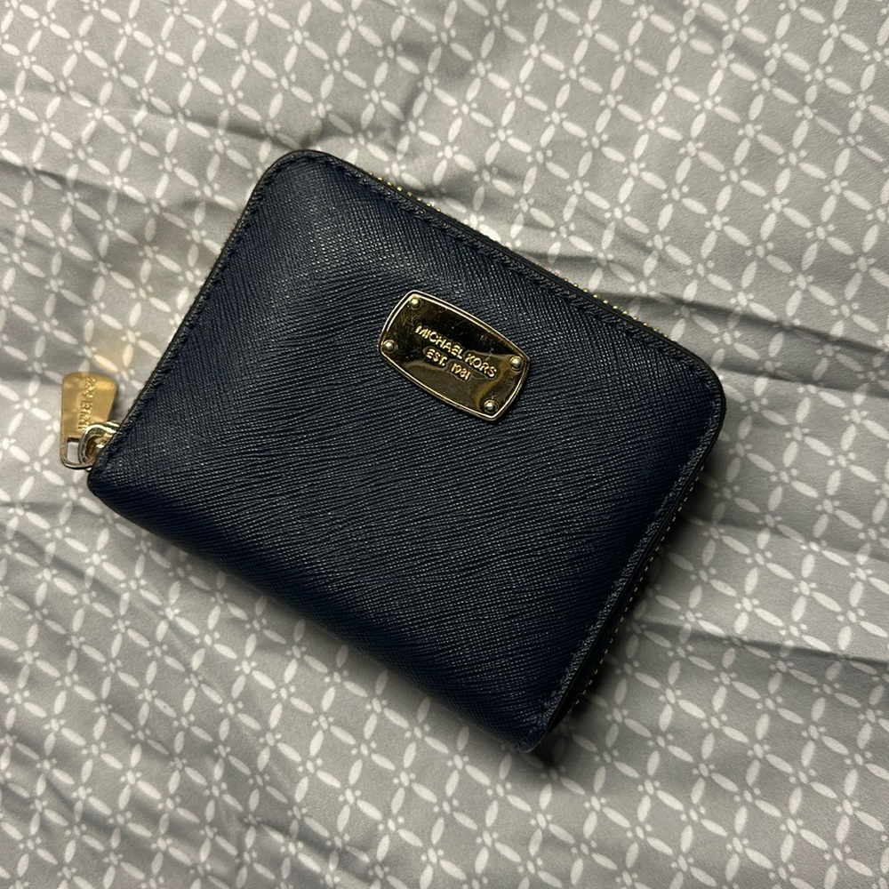 Navy blue MK wallet
